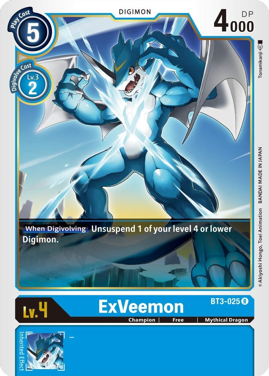 Image for ExVeemon (BT01-03B) (BT3-025 R) - Digimon Card Game