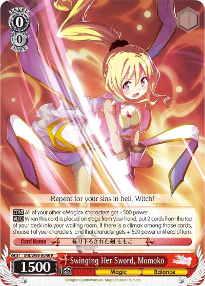 Image for Swinging Her Sword, Momoko (Magia Record: Puella Magi Madoka Magica [Side Story] (Mobile)) (MR/W59-E059 R) - Weiss Schwarz