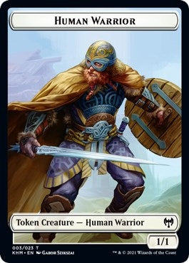 Image for Human Warrior // Dragon Double-Sided Token (Kaldheim) (3 // 11) - Magic: The Gathering