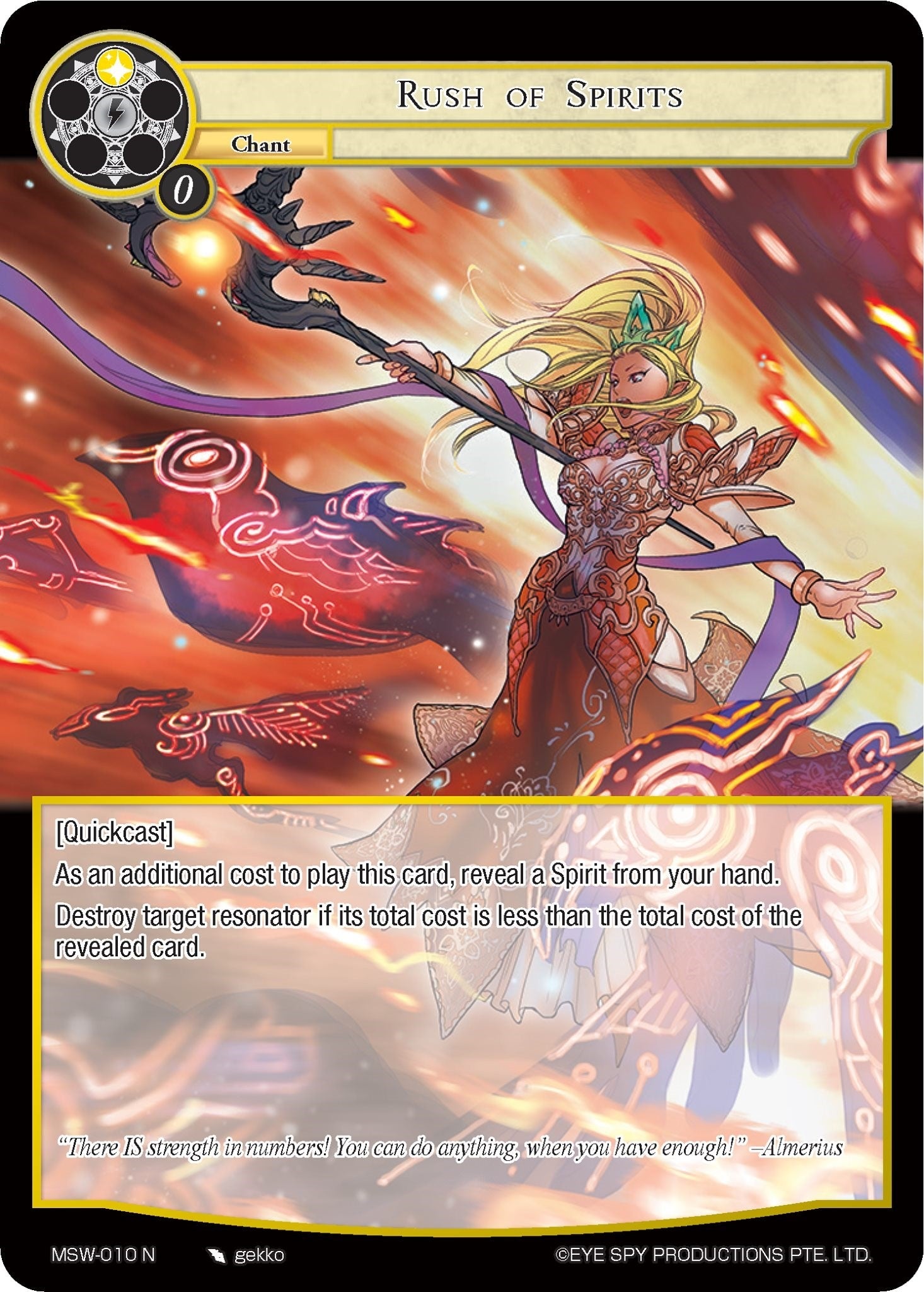 Image for Rush of Spirits (The Magic Stone War - Zero) (MSW-010) - Force of Will