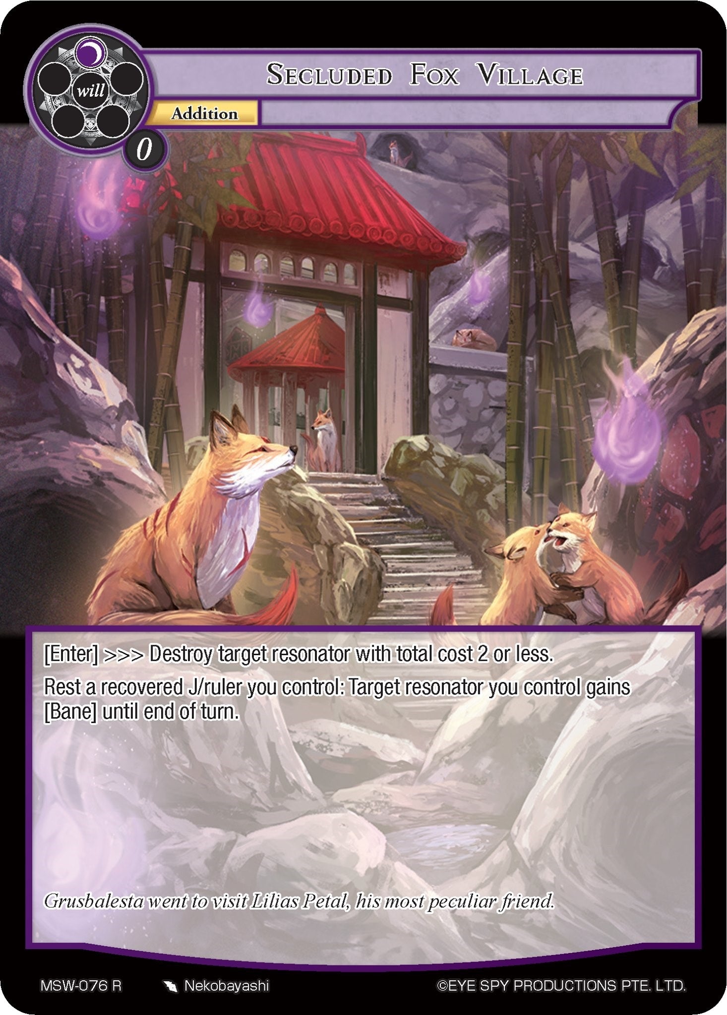 Image for Secluded Fox Village (The Magic Stone War - Zero) (MSW-076) - Force of Will