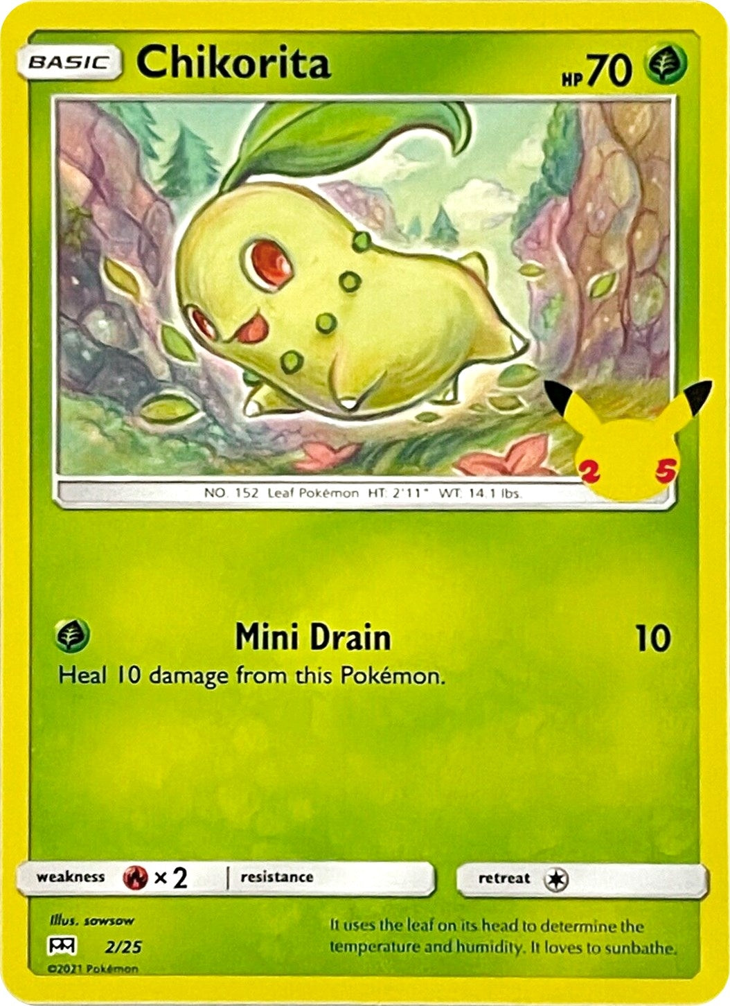 Image for Chikorita (McDonald's 25th Anniversary Promos) (002/025) - Pokemon