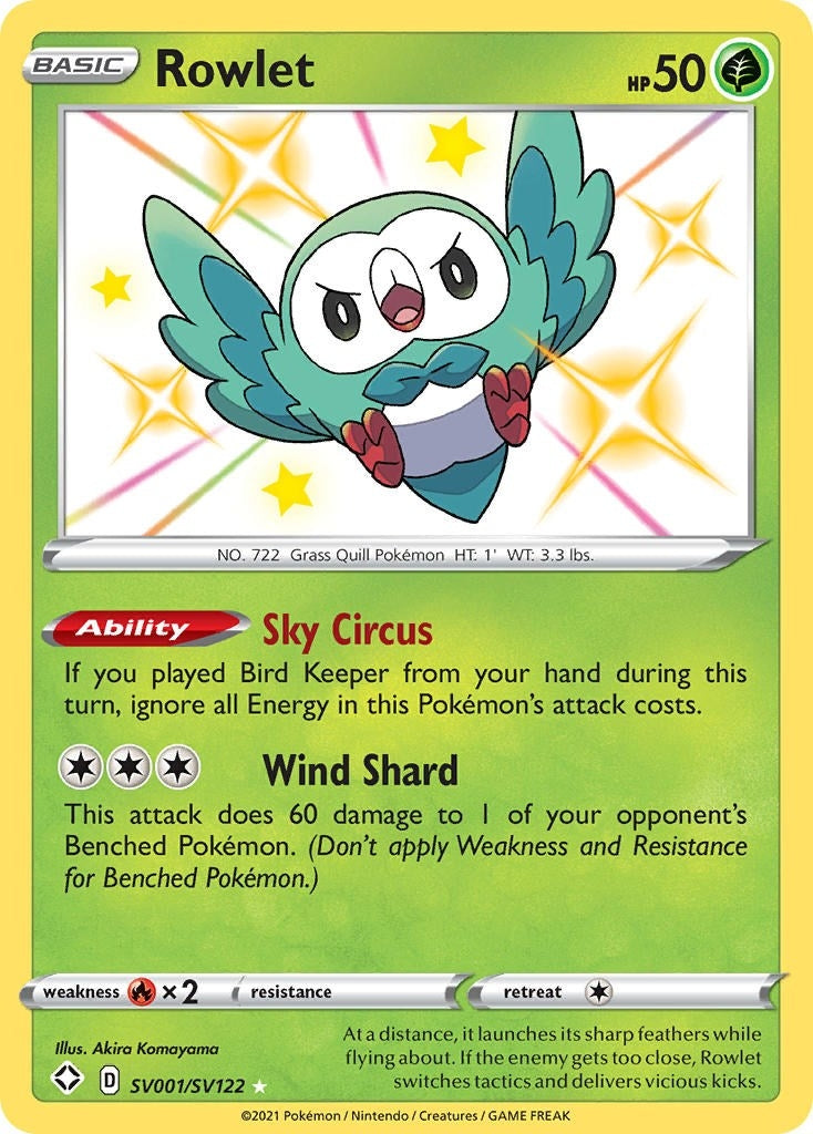 Image for Rowlet (Shining Fates: Shiny Vault) (SV001/SV122) - Pokemon