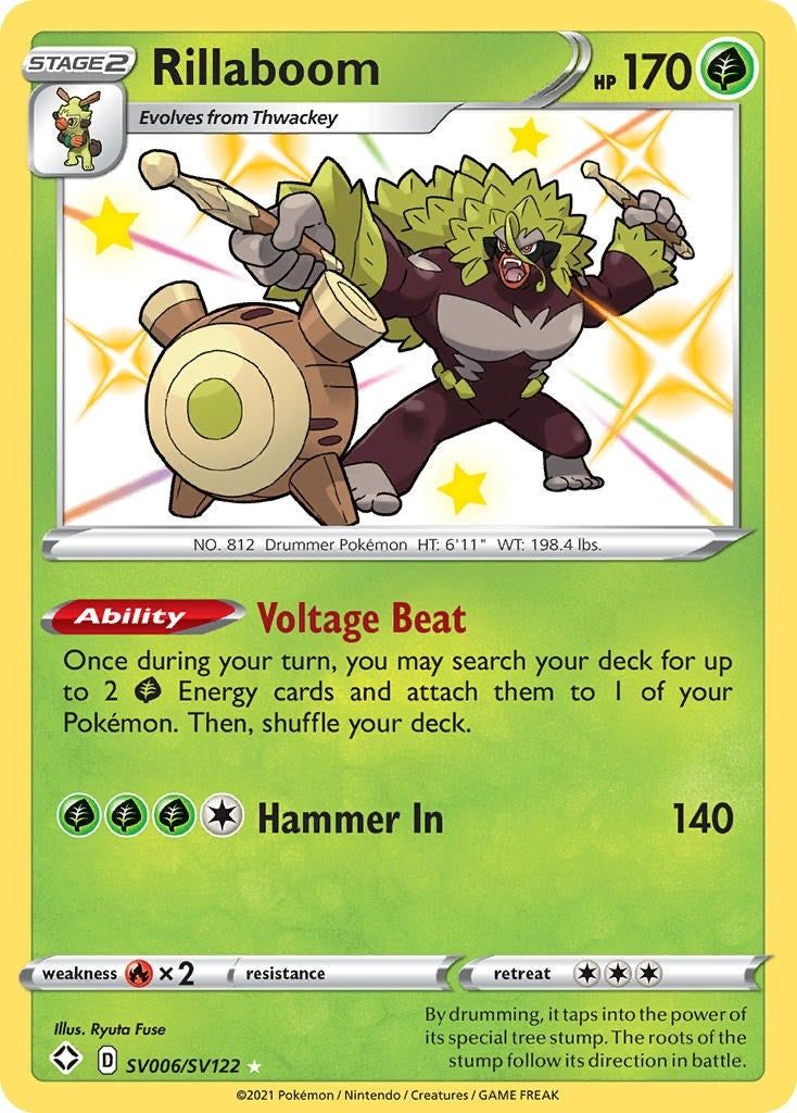 Image for Rillaboom (Shining Fates: Shiny Vault) (SV006/SV122) - Pokemon