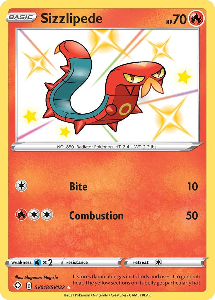 Image for Sizzlipede (Shining Fates: Shiny Vault) (SV018/SV122) - Pokemon
