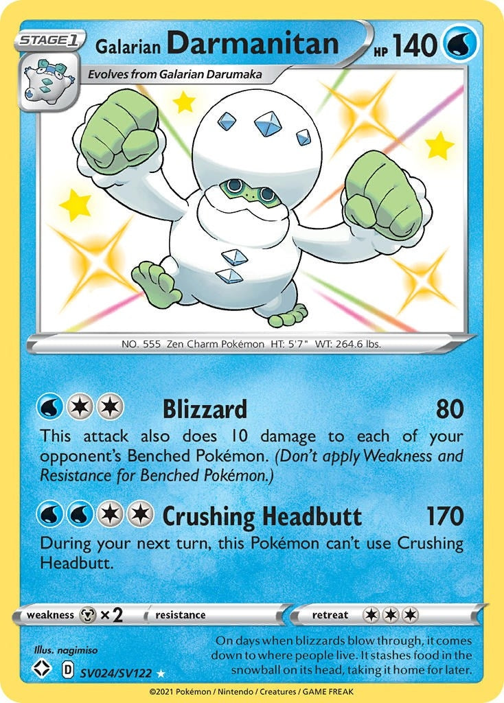 Image for Galarian Darmanitan (Shining Fates: Shiny Vault) (SV024/SV122) - Pokemon