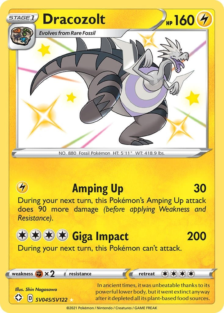 Image for Dracozolt (Shining Fates: Shiny Vault) (SV045/SV122) - Pokemon