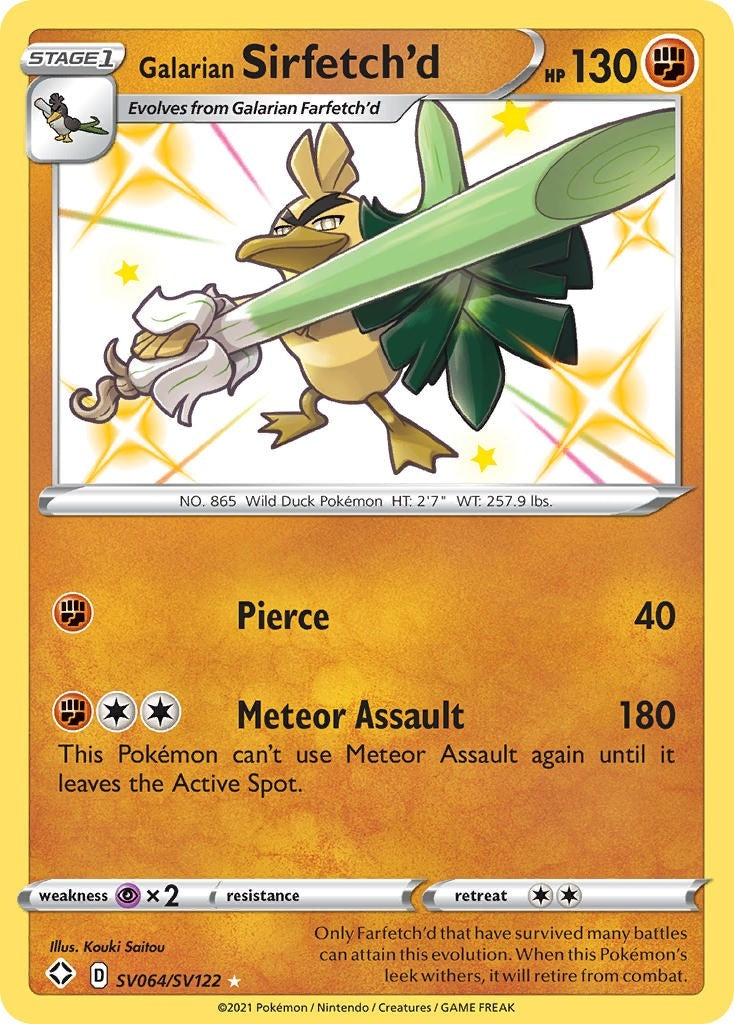 Image for Galarian Sirfetch'd (Shining Fates: Shiny Vault) (SV064/SV122) - Pokemon