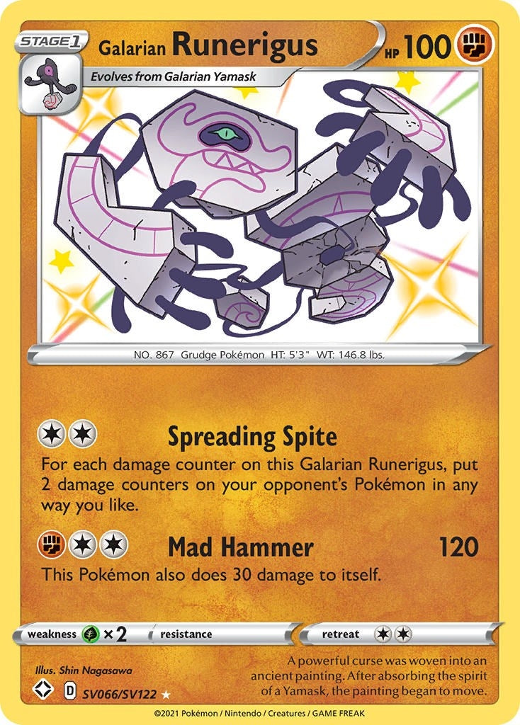 Image for Galarian Runerigus (Shining Fates: Shiny Vault) (SV066/SV122) - Pokemon