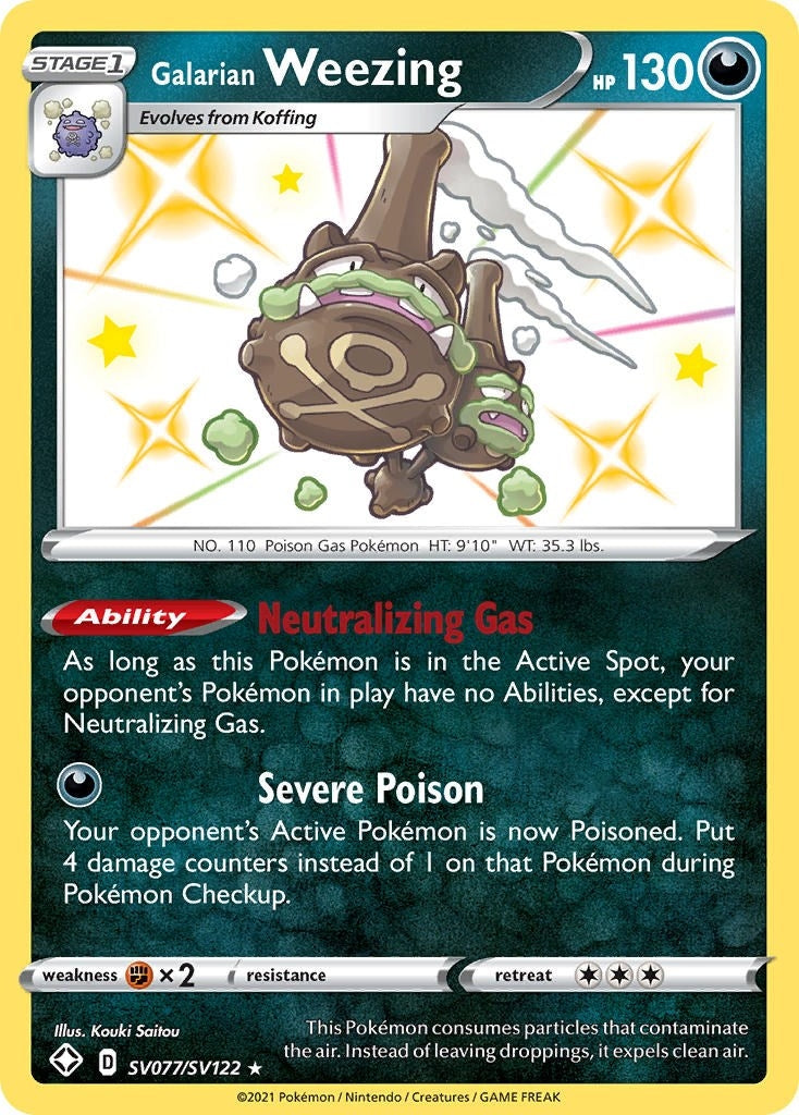 Image for Galarian Weezing (Shining Fates: Shiny Vault) (SV077/SV122) - Pokemon