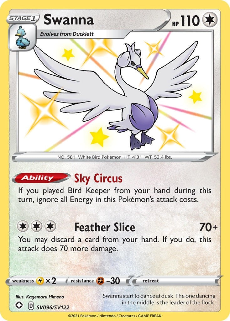 Image for Swanna (Shining Fates: Shiny Vault) (SV096/SV122) - Pokemon