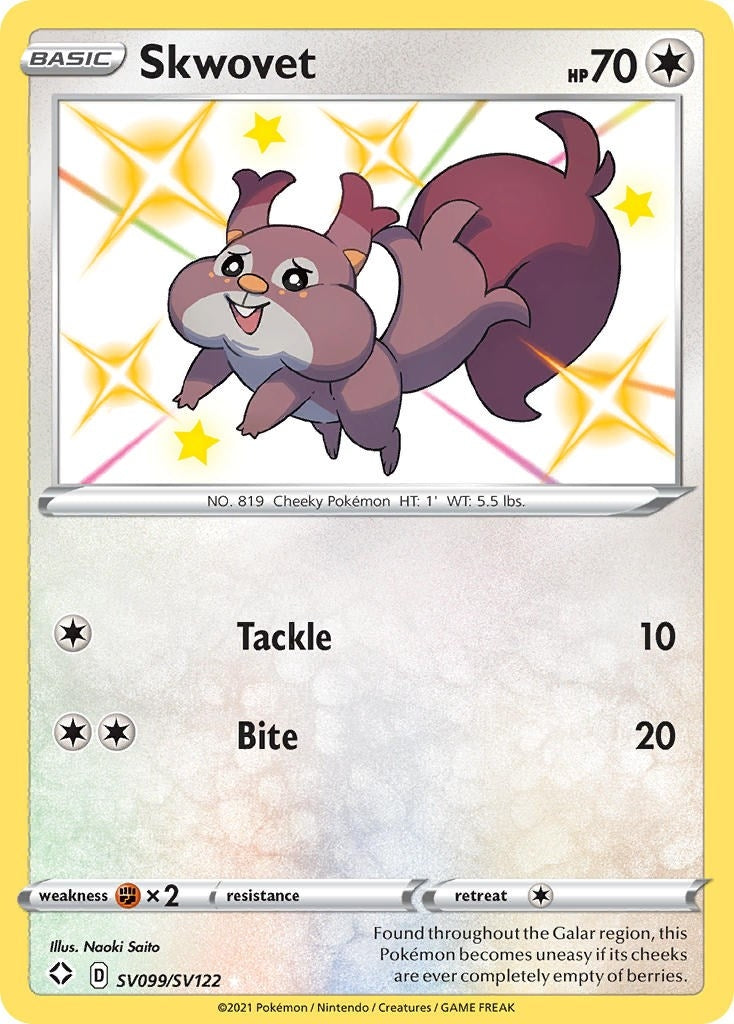 Image for Skwovet (Shining Fates: Shiny Vault) (SV099/SV122) - Pokemon