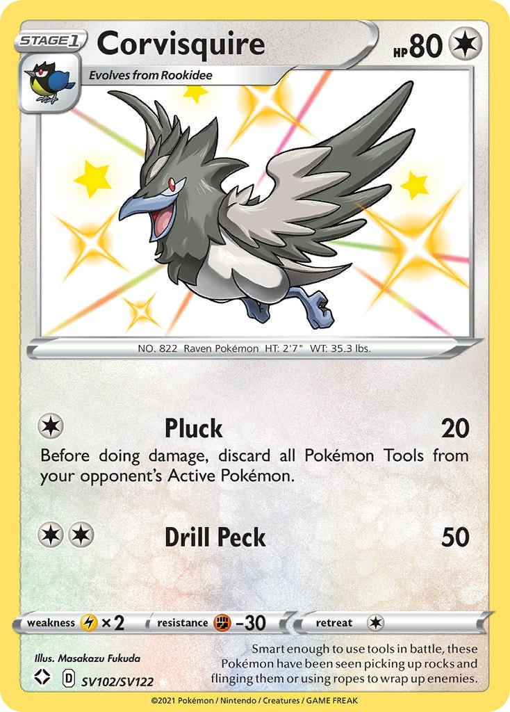 Image for Corvisquire (Shining Fates: Shiny Vault) (SV102/SV122) - Pokemon