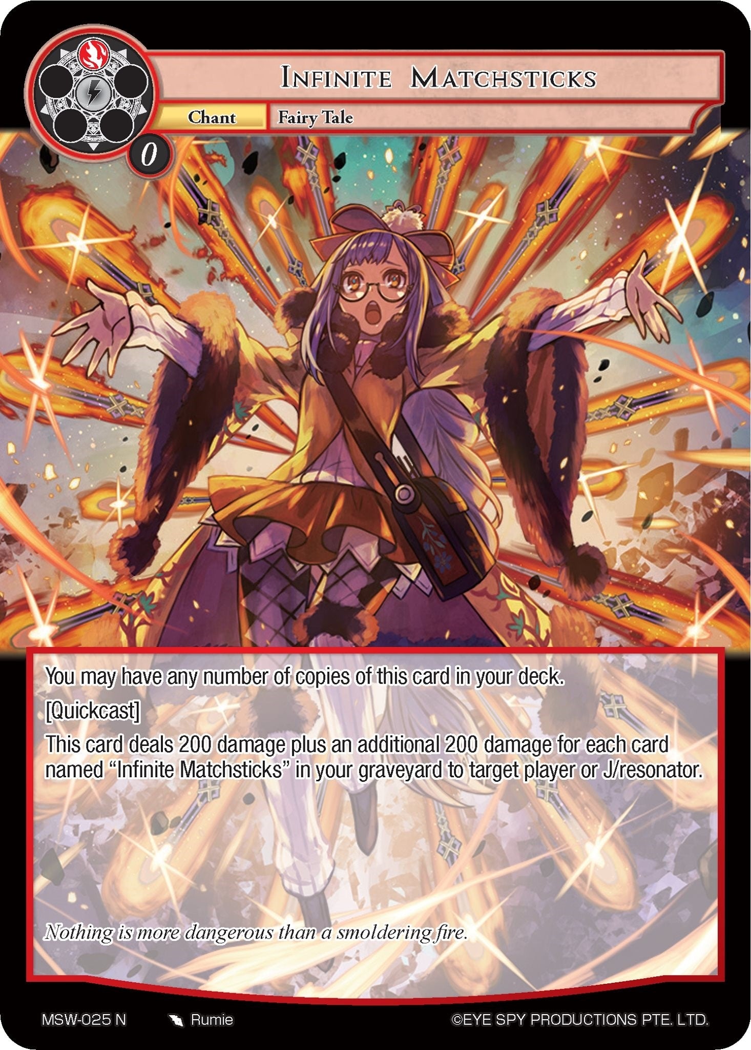 Image for Infinite Matchsticks (The Magic Stone War - Zero) (MSW-025) - Force of Will
