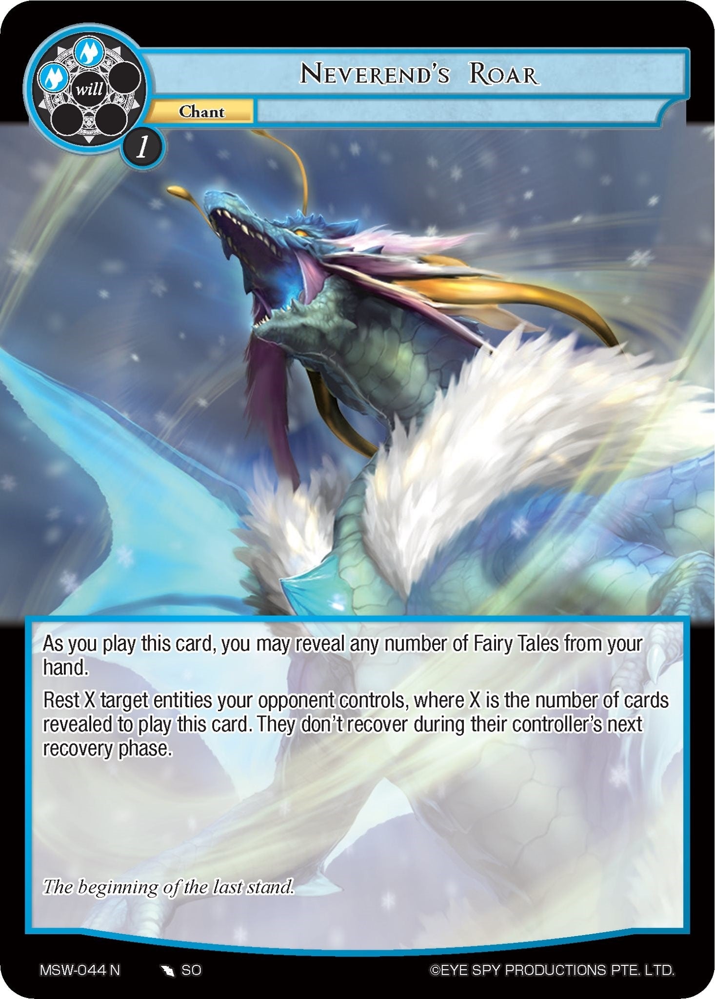 Image for Neverend's Roar (The Magic Stone War - Zero) (MSW-044) - Force of Will