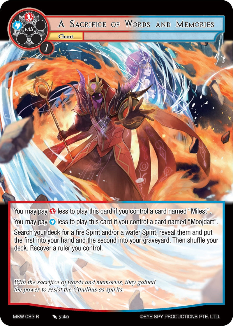 Image for A Sacrifice of Words and Memories (The Magic Stone War - Zero) (MSW-083) - Force of Will