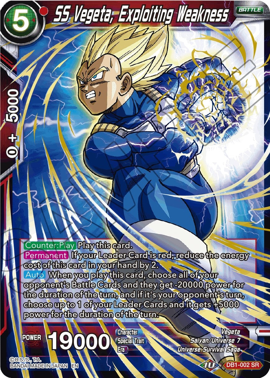 Image for SS Vegeta, Exploiting Weakness (Reprint) (Battle Evolution Booster) (DB1-002) - Dragon Ball Super: Masters
