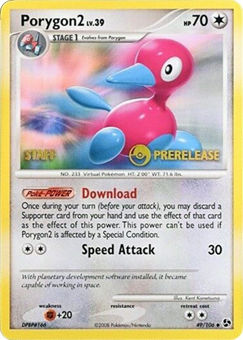 Image for Porygon2 - 49/106 (Prerelease) [Staff] (Diamond and Pearl Promos) (49/106) - Pokemon