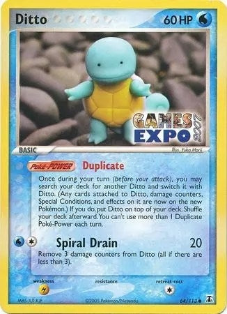 Image for Ditto (Squirtle) - 64/113 (Games Expo 2007) (Miscellaneous Cards & Products) (064/113) - Pokemon