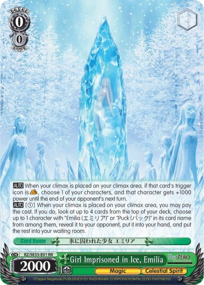 Image for Girl Imprisoned in Ice, Emilia (Parallel Foil) (Re:ZERO: The Frozen Bond) (RZ/SE35-E01 RR) - Weiss Schwarz