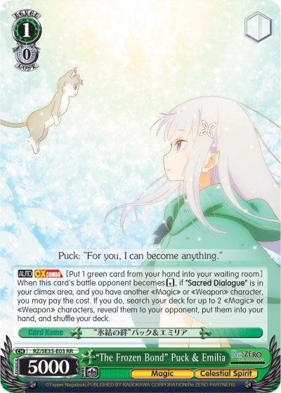 Image for "The Frozen Bond" Puck & Emilia (Parallel Foil) (Re:ZERO: The Frozen Bond) (RZ/SE35-E03 RR) - Weiss Schwarz