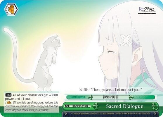 Image for Sacred Dialogue (Parallel Foil) (Re:ZERO: The Frozen Bond) (RZ/SE35-E39 U) - Weiss Schwarz