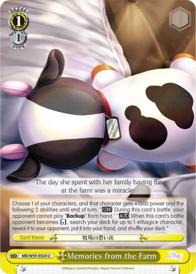 Image for Memories from the Farm (Magia Record: Puella Magi Madoka Magica [Side Story] (Mobile)) (MR/W59-E024 C) - Weiss Schwarz