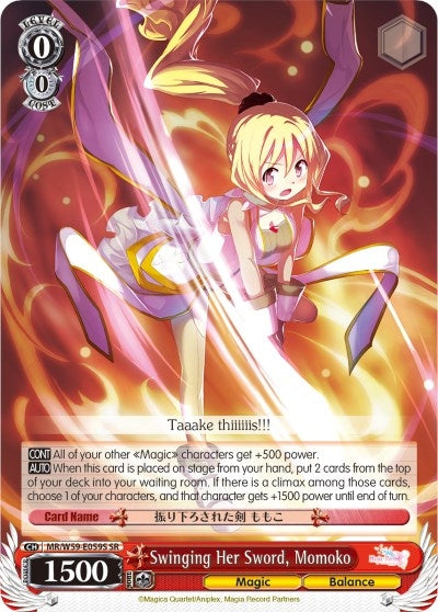 Image for Swinging Her Sword, Momoko (SR) (Magia Record: Puella Magi Madoka Magica [Side Story] (Mobile)) (MR/W59-E059S SR) - Weiss Schwarz