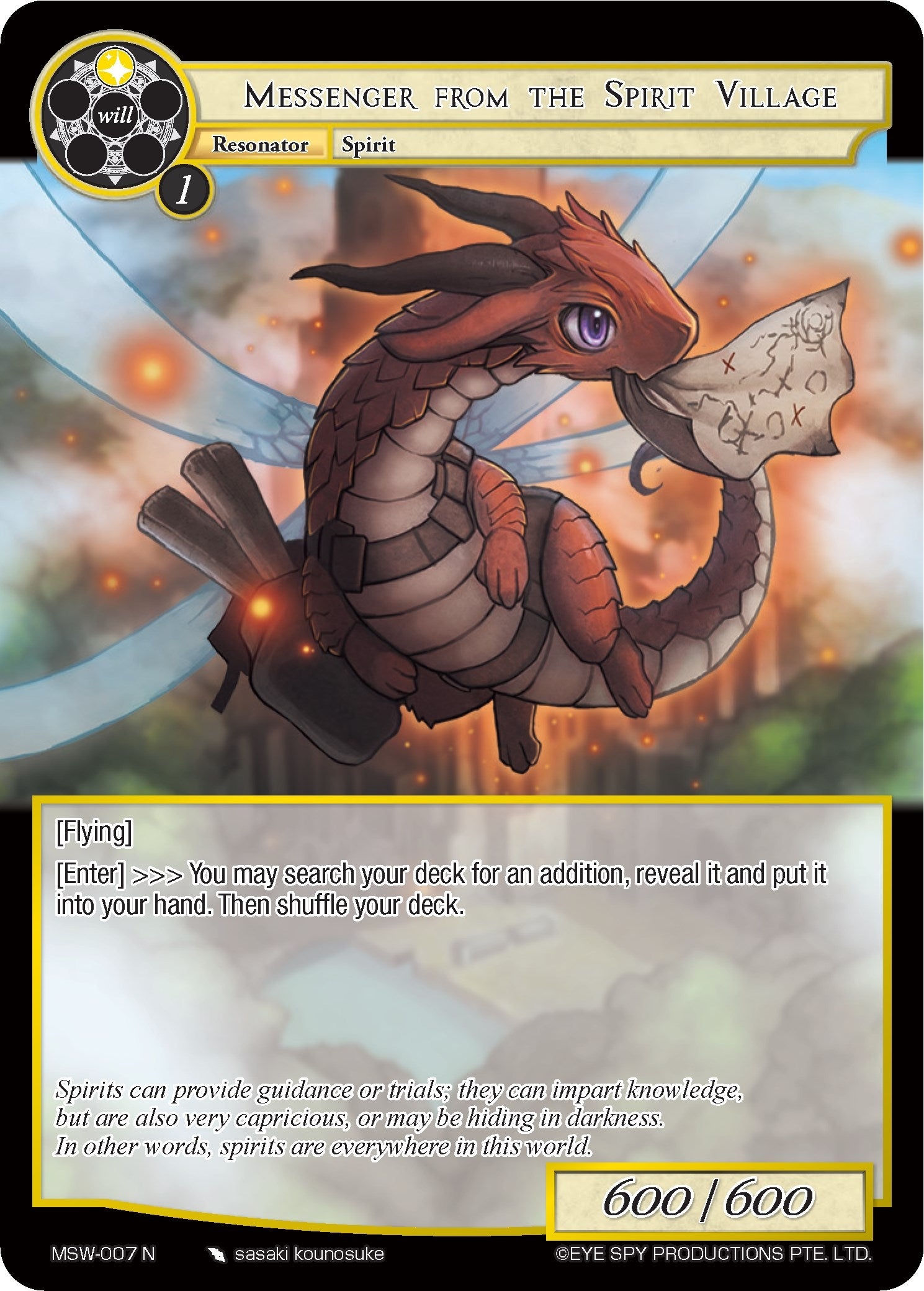Image for Messenger From The Spirit Village (The Magic Stone War - Zero) (MSW-007) - Force of Will