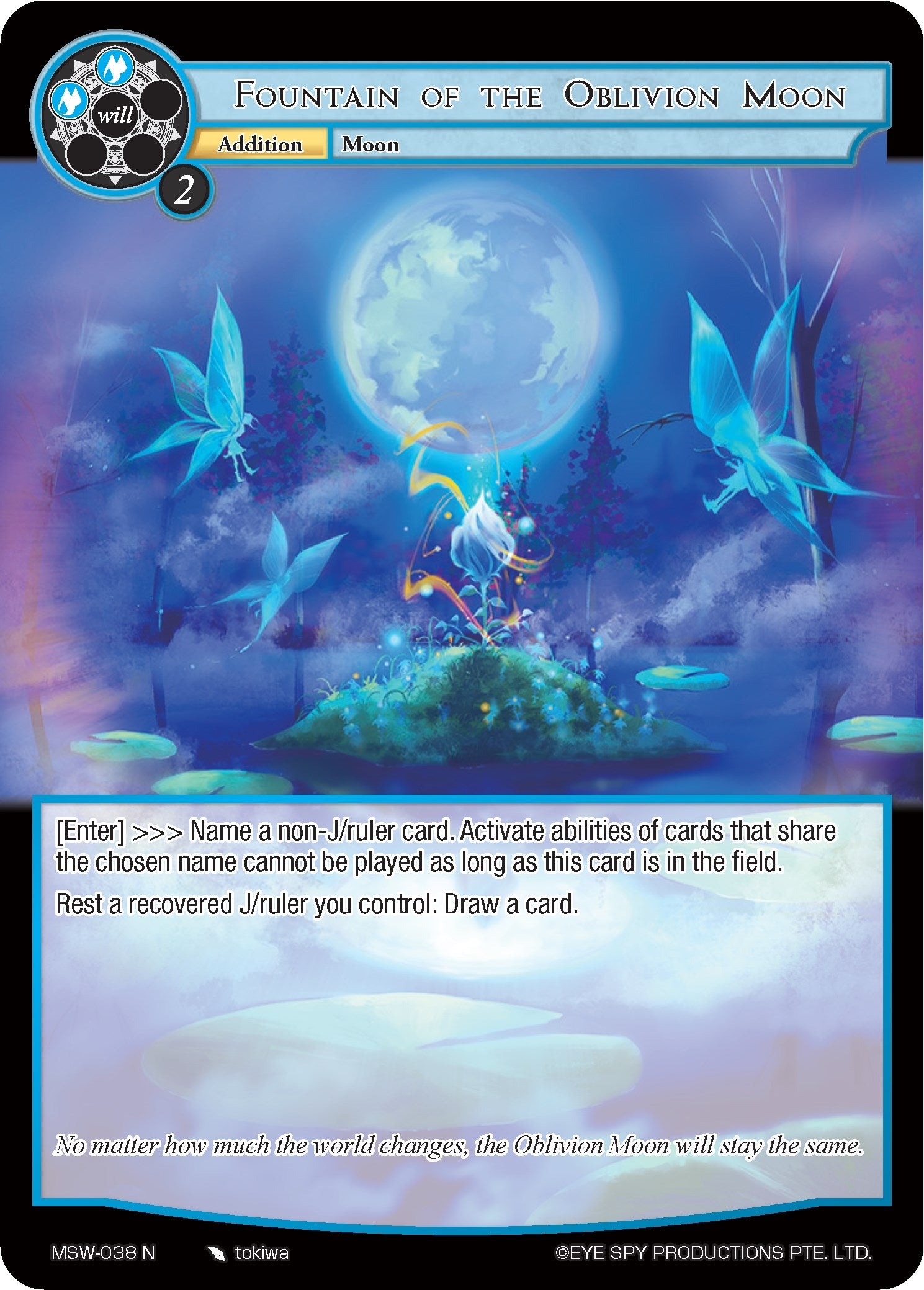 Image for Fountain of the Oblivion Moon (The Magic Stone War - Zero) (MSW-038) - Force of Will