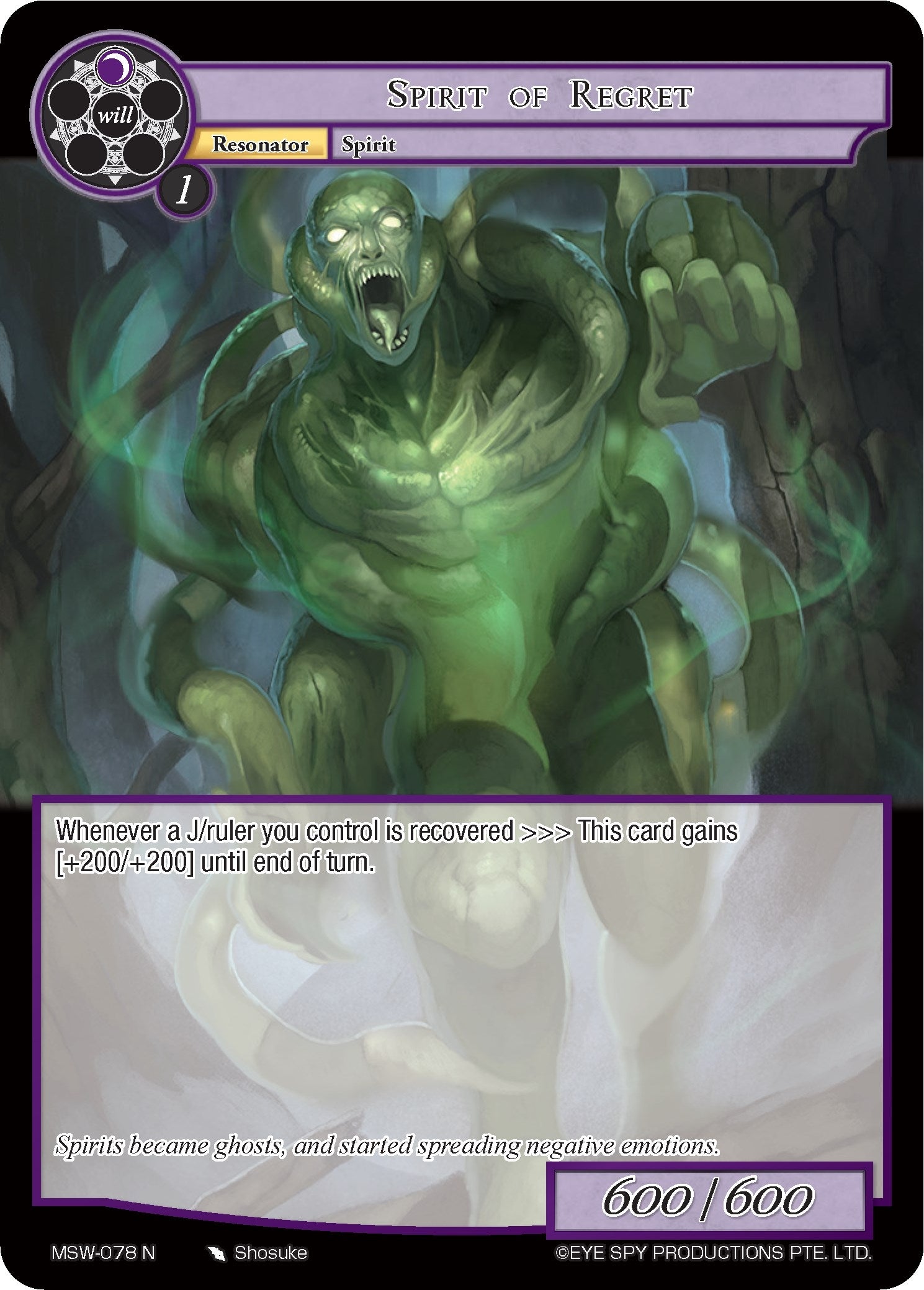 Image for Spirit of Regret (The Magic Stone War - Zero) (MSW-078) - Force of Will