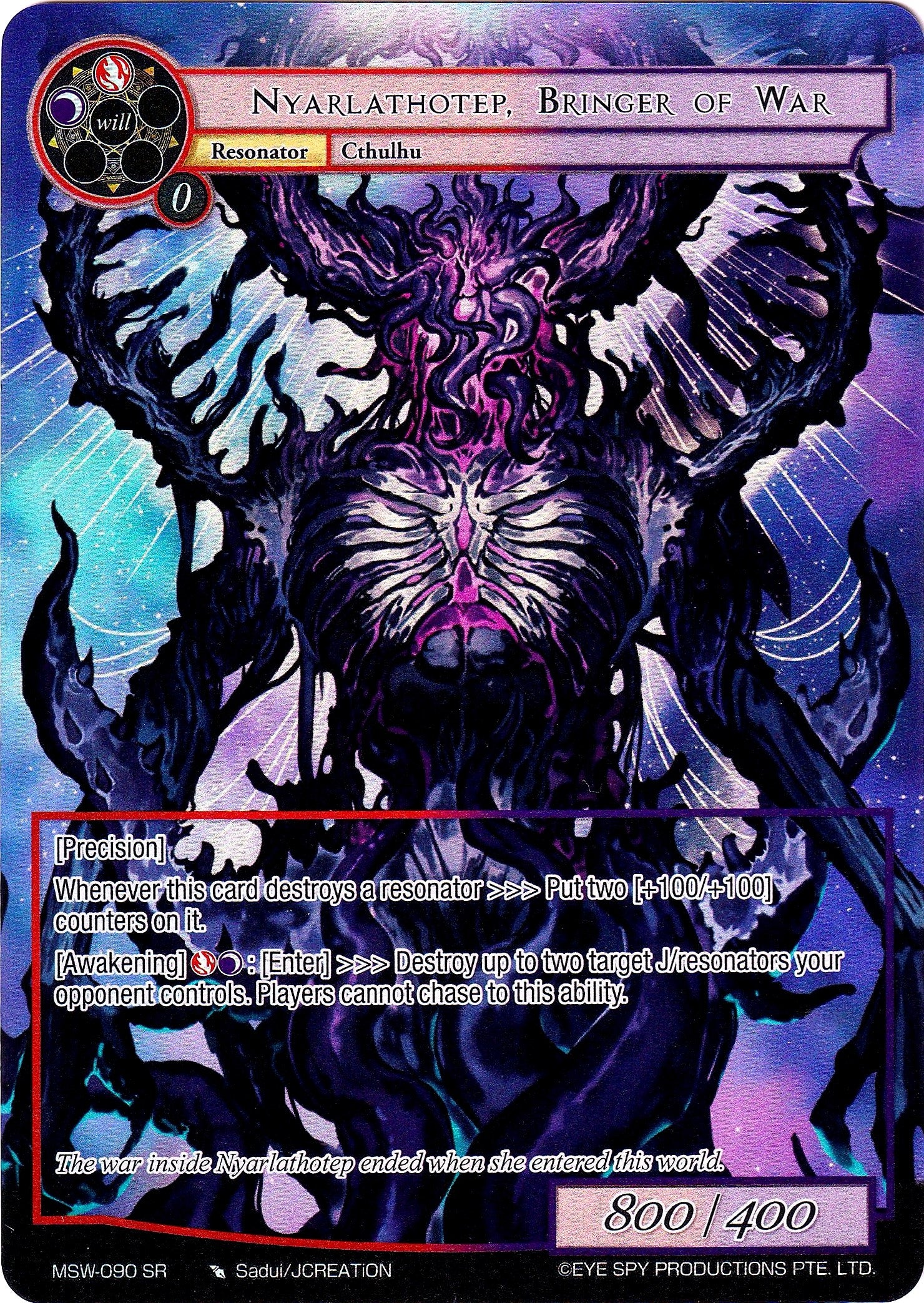 Image for Nyarlathotep, Bringer of War (Full Art) (The Magic Stone War - Zero) (MSW-090) - Force of Will