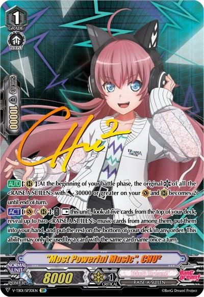 Image for "Most Powerful Music", CHU² (SP) (V-TB01: BanG Dream! FILM LIVE) (V-TB01/SP30EN) - Cardfight Vanguard