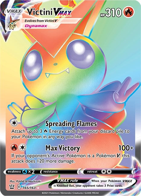 Image for Victini VMAX (Secret) (SWSH05: Battle Styles) (165/163) - Pokemon