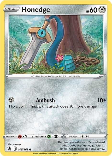 Image for Honedge (SWSH05: Battle Styles) (105/163) - Pokemon