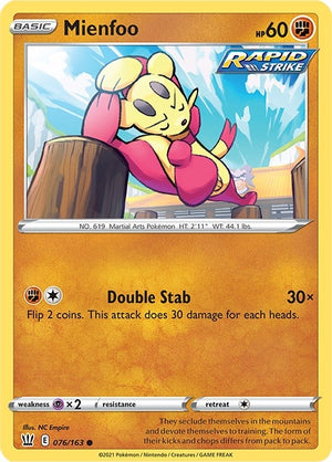 Image for Mienfoo (SWSH05: Battle Styles) (076/163) - Pokemon