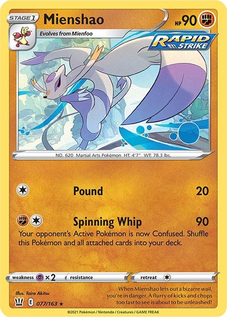 Image for Mienshao (SWSH05: Battle Styles) (077/163) - Pokemon