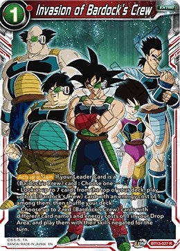 Image for Invasion of Bardock's Crew (Supreme Rivalry) (BT13-027) - Dragon Ball Super: Masters