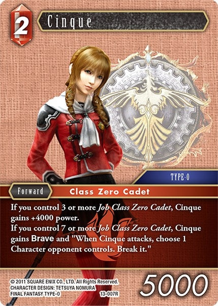 Image for Cinque (Opus XIII: Crystal Radiance) (13-007R) - Final Fantasy TCG