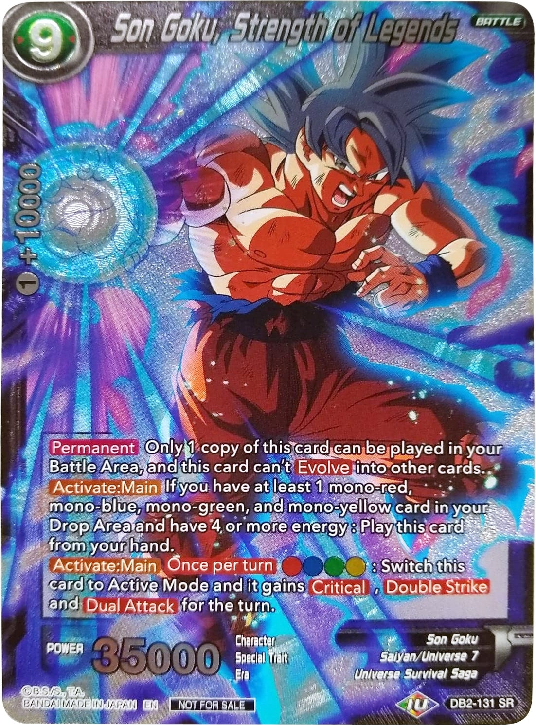 Image for Son Goku, Strength of Legends (Player's Choice) (Promotion Cards) (DB2-131) - Dragon Ball Super: Masters