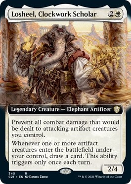 Image for Losheel, Clockwork Scholar (Extended Art) (Commander 2021) (345) - Magic: The Gathering