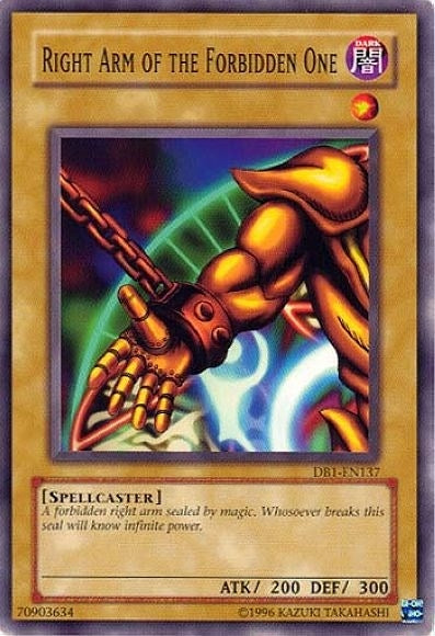 Image for Right Arm of the Forbidden One (Dark Beginning 1) (DB1-EN137) - YuGiOh