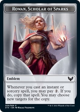 Image for Emblem - Rowan, Scholar of Sparks (Strixhaven: School of Mages) (9) - Magic: The Gathering