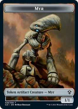 Image for Myr // Treasure Double-Sided Token (Commander 2021) (28 // 7) - Magic: The Gathering