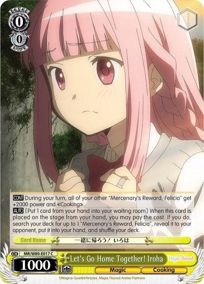 Image for Let's Go Home Together! Iroha (Magia Record: Puella Magi Madoka Magica [Side Story] (Anime)) (MR/W80-E017 C) - Weiss Schwarz