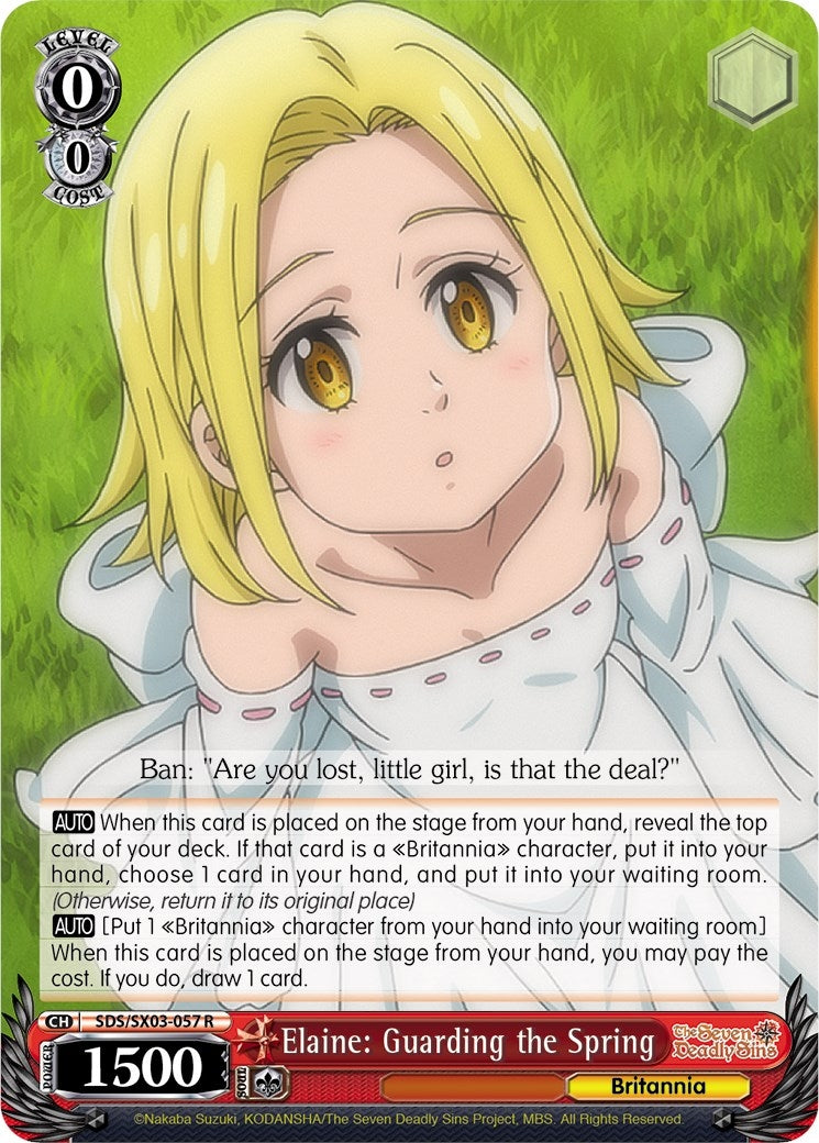 Image for Elaine: Guarding the Spring (The Seven Deadly Sins) (SDS/SX03-057 R) - Weiss Schwarz