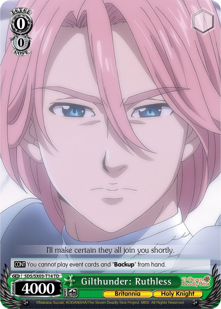 Image for Gilthunder: Ruthless (The Seven Deadly Sins) (SDS/SX03-T14 TD) - Weiss Schwarz