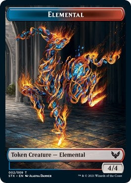 Image for Elemental (2) // Avatar Double-sided Token (Strixhaven: School of Mages) (2 // 1) - Magic: The Gathering