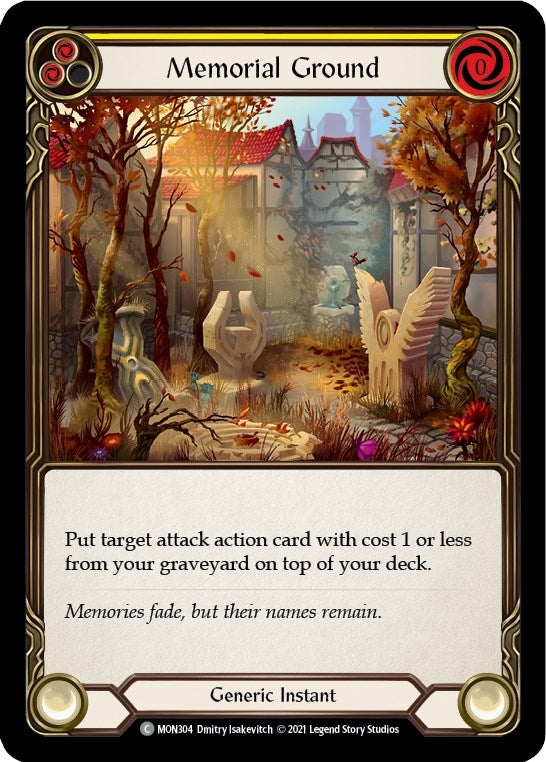 Image for Memorial Ground (Yellow) (Monarch) (MON304) - Flesh and Blood TCG