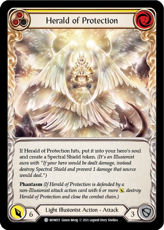 Image for Herald of Protection (Yellow) (Monarch) (MON015) - Flesh and Blood TCG